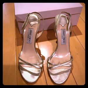 Jimmy Choo Jasmin Gold heels
